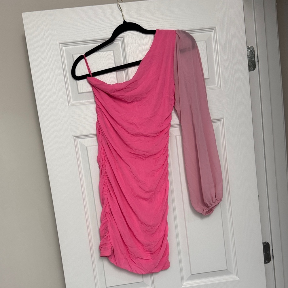 Amazon Vibrant Pink One-Shoulder Dress